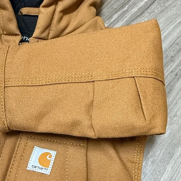 Carhartt Brown Hooded Insulated Baby Jacket 6 months Like New - Picture 3 of 7